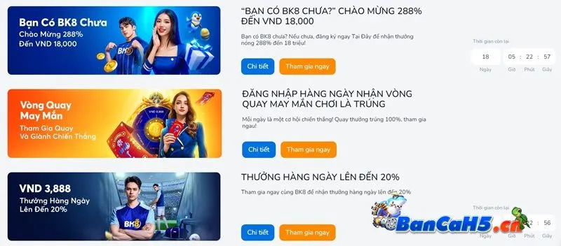 Hàng loạt khuyến mãi nạp lần đầu cực sốc dành tặng hội viên BK8